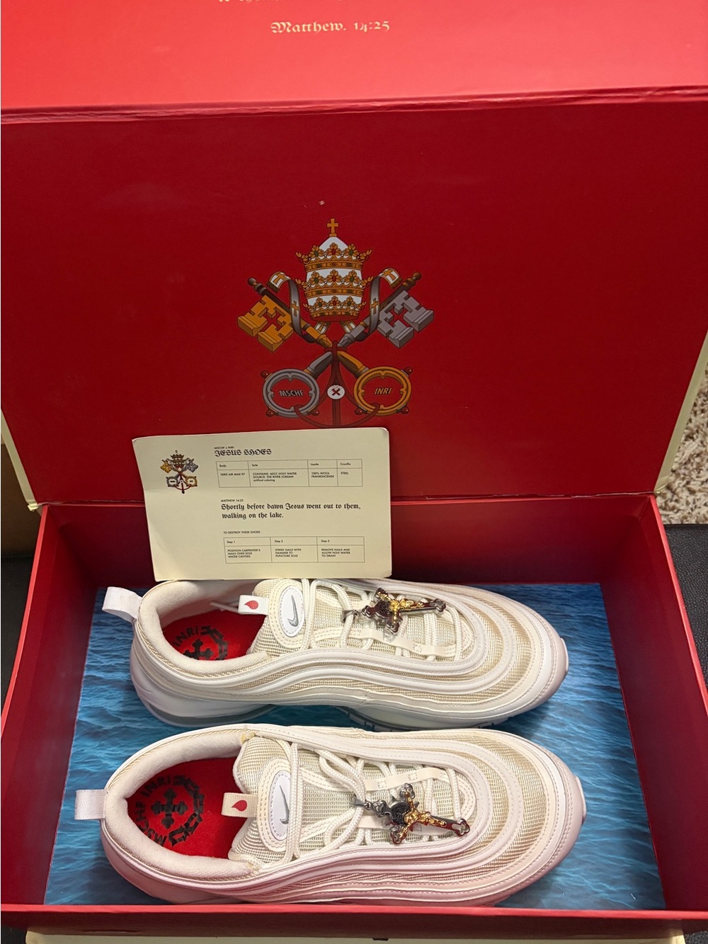 Authentic MSCHF x INRI Nike AirMax 97 “Jesus Shoes”